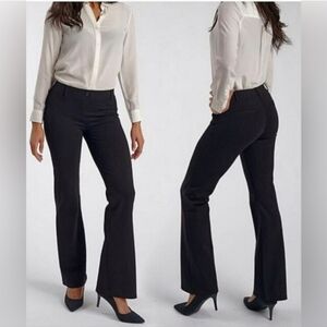 Betabrand Classic Straight Dress Pant Yoga Work Black Pants Large PETITE